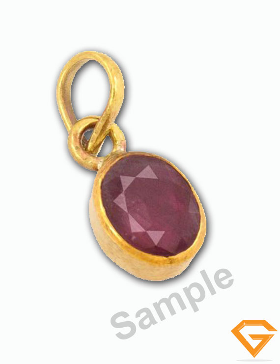 5.25 ratti Natural Bangkok Ruby Pendant in Copper